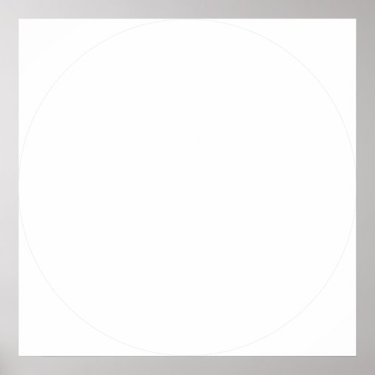 Plain White 24" Circle Sjabloon Blank Wedding Poster (Voorkant)