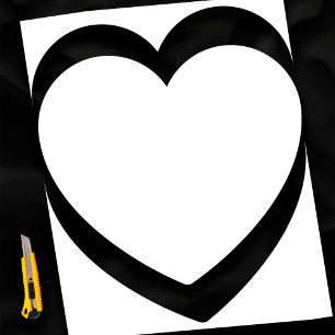 Plain White 24 "Love Heart Sjabloon Blank Wedding Poster