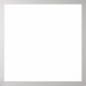 Plain White 24 "Love Heart Sjabloon Blank Wedding Poster (Voorkant)