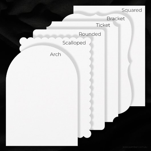Plain White Arch Style Blank Wedding Kaart