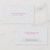 Plain White  Bloemen Damasks Visitekaartje (Voorkant / Achterkant)