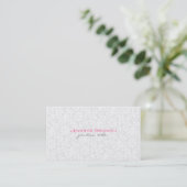 Plain White  Bloemen Damasks Visitekaartje (Staand voorkant)