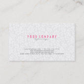 Plain White  Bloemen Damasks Visitekaartje (Achterkant)