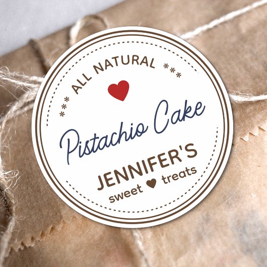 Plain White Brown Jar Labels Handgeschreven Hart