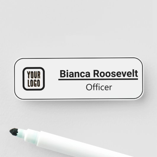 Plain White Custom Logo Medewerker Magnetisch of P Naamplaatje (In situ)