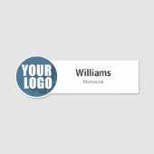 Plain White Custom Logo Medewerker Magnetisch of P Naamplaatje (Voorkant)