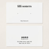  Plain White Earring Display Card Visitekaartje (Voorkant /achterkant)