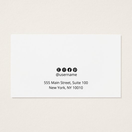  Plain White Earring Display Card Visitekaartje (Achterkant)