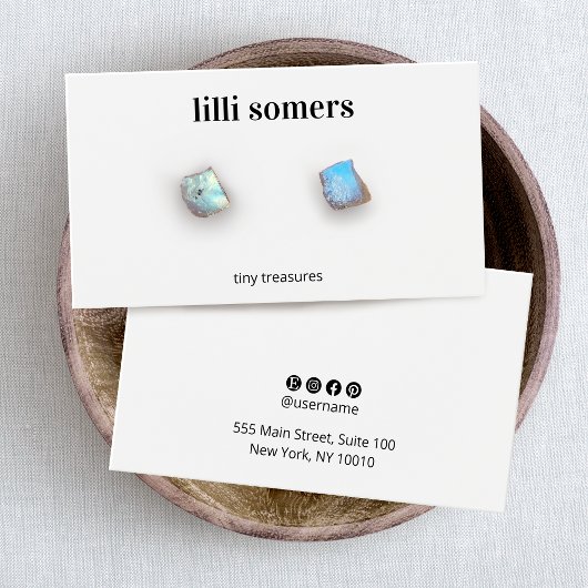  Plain White Earring Display Card Visitekaartje
