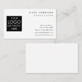Plain White Generic Custom Logo Photo Template Visitekaartje (Voorkant / Achterkant)
