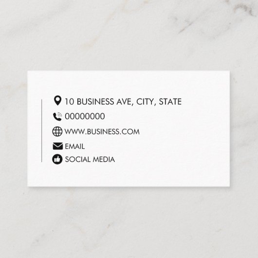 Plain White Generic Design Logo Sjabloon Visitekaartje (Achterkant)