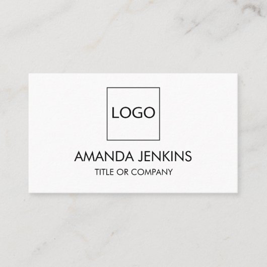 Plain White Generic Design Logo Sjabloon Visitekaartje (Voorkant)