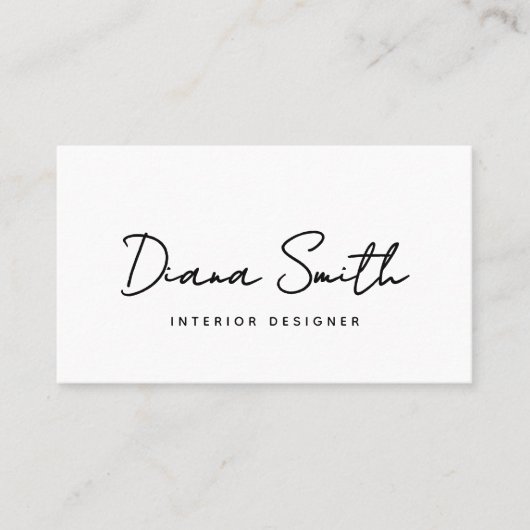 Plain White Generic Modern Minimalistische QR-code Visitekaartje (Voorkant)