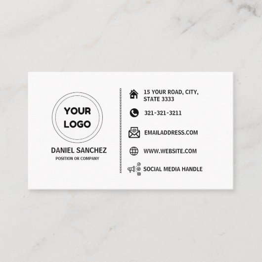 Plain White Generic Uw Logo toevoegen Visitekaartje (Voorkant)