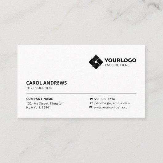 Plain White Generic Voeg uw Logo toe Visitekaartje (Voorkant)