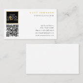 Plain White Gold Generic Logo Business Sjabloon Visitekaartje (Voorkant / Achterkant)