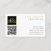 Plain White Gold Generic Logo Business Sjabloon Visitekaartje (Voorkant)