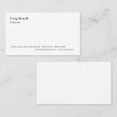 Plain White Minimalist Modern Professional Visitekaartje (Voorkant / Achterkant)