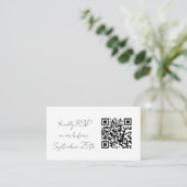 Plain White QR Code Weduwen Reply Enclosure Kaarte Informatiekaartje (Staand voorkant)