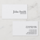 Plain White Real Estate Broker Visitekaartje (Voorkant / Achterkant)
