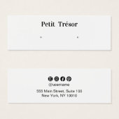 Plain White Stud Earring Display Mini Visitekaartjes (Voorkant /achterkant)