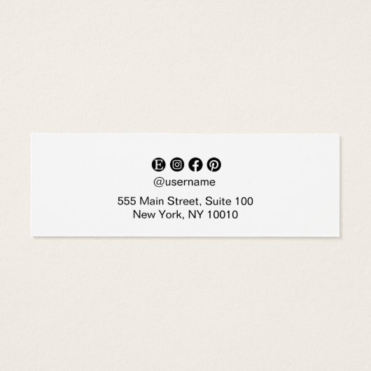 Plain White Stud Earring Display Mini Visitekaartjes (Achterkant)