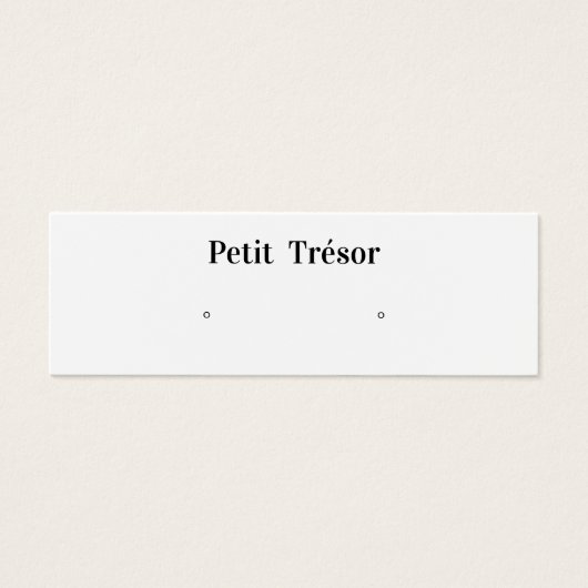 Plain White Stud Earring Display Mini Visitekaartjes (Voorkant)