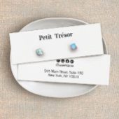 Plain White Stud Earring Display Mini Visitekaartjes