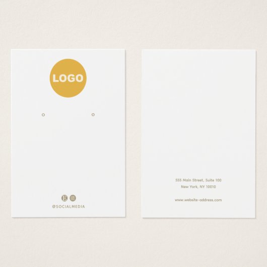 Plain White Voeg uw Logo Earring Display Kaart (Voorkant /achterkant)