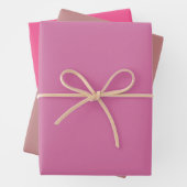 Plain Wild Orchid Roos Roze tinten 3 tinten Inpakpapier Vel (In situ)