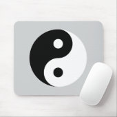Plain Yin Yang Symbool op Light Grey Muismat (Met muis)