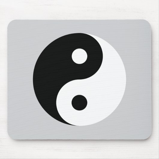 Plain Yin Yang Symbool op Light Grey Muismat (Voorkant)