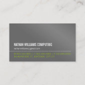 PLAIN zeepaardje eenvoudig modern grijs lime groen Visitekaartje (Achterkant)