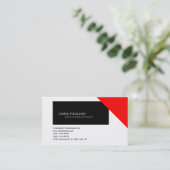 Plain Zwart Rood Wit Fotografie Visitekaartje (Staand voorkant)