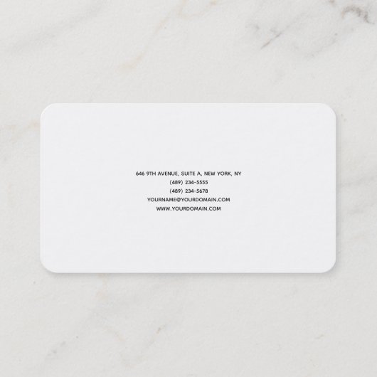 Plain Zwart & Wit Minimalistische Moderne Professi Visitekaartje (Achterkant)