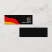 PlainBlackBusinessBack, GermanFlag, Naam, Adres... Mini Visitekaartje (Voorkant / Achterkant)
