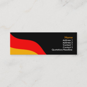 PlainBlackBusinessBack, GermanFlag, Naam, Adres... Mini Visitekaartje