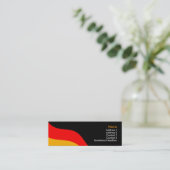 PlainBlackBusinessBack, GermanFlag, Naam, Adres... Mini Visitekaartje (Staand voorkant)