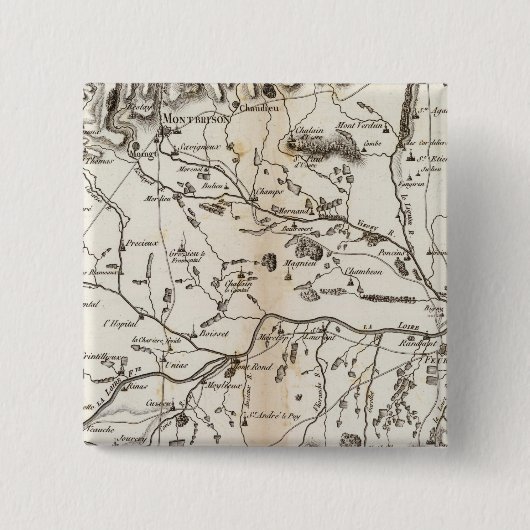 Plaine de Montbrison Vierkante Button 5,1 Cm (Voorkant)