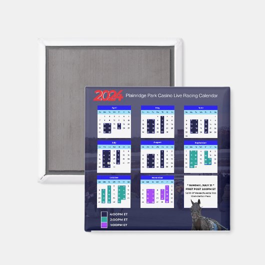 Plainridge Park Race Seizoen Magnet (Voorkant / Achterkant)