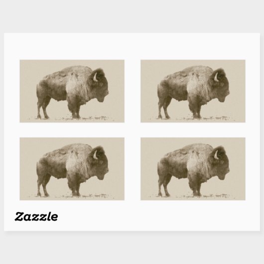 Plains Bison Rechthoekige Sticker (Vel)