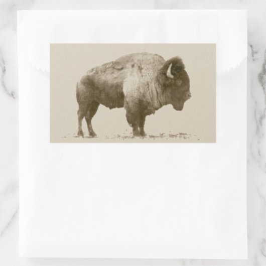 Plains Bison Rechthoekige Sticker (Tas)