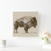 Plains Bison Vierkante Klok (Huis)