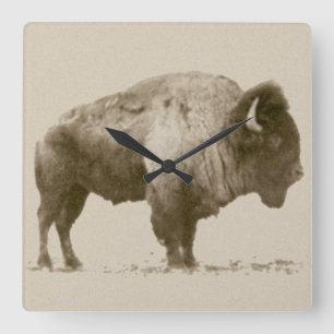 Plains Bison Vierkante Klok