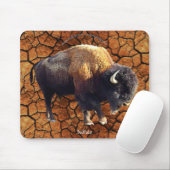 Plains Buffalo, Rustieke Aarde Wildlife Art Mousep Muismat (Met muis)