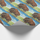 Plains Bull Buffalo American Bison Wildlife Art Cadeaupapier (Hoek)