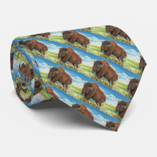 Plains Bull Buffalo American Bison Wildlife Art Stropdas