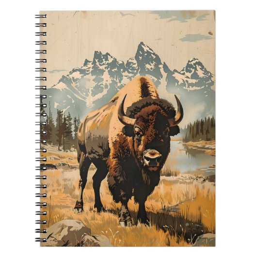 Plains Majesteit: bizonillustratie Notitieboek (Voorkant)