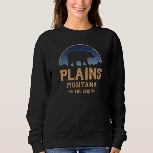 Plains Montana MT Big Sky Country Bear & Mountains Trui (Voorkant)