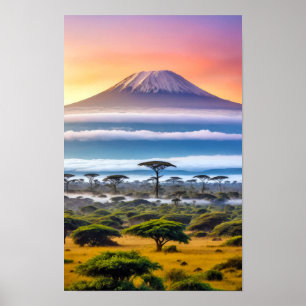 Plains Natuur Savannah Outdoor Landschap Kalme Kun Poster